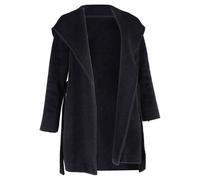 Max Mara Women's Preloved Hooded Coat with Belt in Black Wool | Size: Medium
