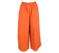 Max Mara Women's Preloved Navigli Poplin Palazzo Pants in Orange Cotton in Coral | Size: 10