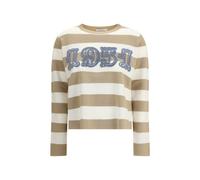 Max Mara Womens Striped Sweater - Tan Cashmere - Size Medium