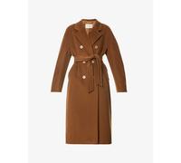 Max Mara Womens Tobacco Madame Double-breasted Wool and Cashmere-blend Coat 8