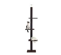 Max & Marlow Cat Tree Floor to Ceiling Cat Tower Height 95-108" Adjustable Kitten Tree Tall Climbing Tree with Carpet Scratching Post and Mat Cat Pole for Indoor Cats,Dark Brown