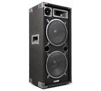 MAX MAX210 Dual 10" Passive DJ PA speaker, 1000W, Full-Range 3-way Bass Reflex Cabinet, Piezo Tweeter, Ferrite Magnet, 8 ohm, for Mobile DJs, Parties, PA, Karaoke, Discos