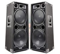 MAX MAX212 Dual 12" Passive DJ PA Speaker Pair - 2800W Powerful Audio System, Dual 12-Inch Woofers, Bullet Tweeter, Durable Carpet Finish, PA Speaker Solution for DJs, Karaoke, Parties, Events, Black