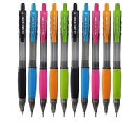 Max Mechanical Pencils, Pack of 10, 0.7mm Lead Size, ACL63 Propelling Pencils, Soft Rubber Grip, School Office Home Use, iZOFAX Black Ball Pen
