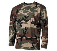 MAX Mens Camo T-Shirt Woodland Long Sleeve Camp Hunt Fish Airsoft Shoot