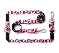 Max & Molly 6-in-1 Hands Multi-Function Dog Leash, Ultra Soft Padded Neoprene, Pink Leopard S