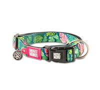 Max & Molly Fashion Smart ID Dog Collar, Soft Padded Neoprene, Anti-Fade, Adjustable Sizing, Smart ID QR-Tag, Waterproof & Machine Washable (Neck Size 13-21”) Tropical Design, Medium