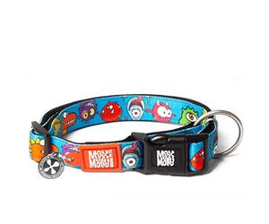 Max & Molly Gotcha! Dog Collar with Smart ID, Padded Neoprene Collar with Design for Medium Dogs, Waterproof, Comfortable, Adjustable, Little Monsters, M
