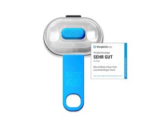 Max & Molly Pet Light | Sky Blue | USB Charged No Batteries to Replace | 100% Waterproof | Ultra Bright LED Safety Light, One Size Fits All