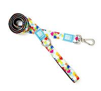 Max & Molly Puzzle And Colorful | Unique Design |Comfortable | Secure | Cushioned Neoprene | Sporty And Elegant | Short Leashes, L