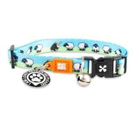 Max & Molly Urban Pets Fun & Bright Cat Collar w/Jingle Bell, Breakaway Safety Buckle, Adjustable Sizing & Smart ID Personalized Tag for Girl or Boy Cats/Kittens, Whimsy Sheep Design (189021)