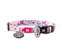 Max & Molly Urban Pets Polyester Max & Molly Cat & Kitten Collar With Bell & Breakaway Safety Buckle, Comfortable, Adjustable Size, Includes Gotcha Qr Pet Id Tag, Cherry Bloom,?33.02 cm,W_1.27 cm