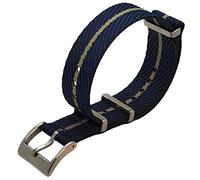 Max Nylon NATO Watch Strap Seat Belt Brushed Stainless Steel Buckle Replacement Watch Band for Men Women 20mm 22mm Colour Options (22mm, Black/Navy/Khaki)