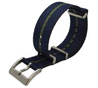 Max Nylon NATO Watch Strap Seat Belt Brushed Stainless Steel Buckle Replacement Watch Band for Men Women 20mm 22mm Colour Options (20mm, Black/Navy/Green)