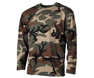 MAX Outdoors Mens Long Sleeve Camo T-Shirt US Style Army Woodland