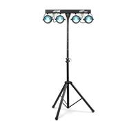 Max PartyBar11 LED COB Par Bar Lighting System with Stand - Compact DJ Lighting System, COB LED Disco Light Bar for Parties, Weddings, and Events - Multi-Colour PAR Bars with Remote Control