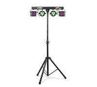 MAX PartyBar12 DJ Disco Party Light Bar System- Complete Lighting Kit with Stand, Derby and PAR Cans, Strobe LEDs, Sound Activated & DMX Control for Parties, DJs, Events & Small Venues