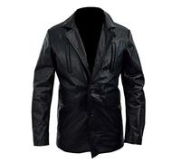 Max Payne Mark Wahlberg Genuine Leather Jacket Black- XXL