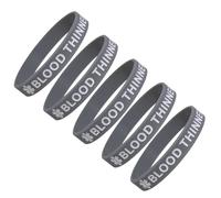Max Petals 5 PACK BLOOD THINNER Medical Alert ID Silicone Bracelet Wristbands ADULT SIZE (8 Inches) Gray