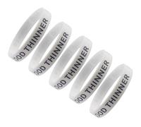 Max Petals 5 PACK BLOOD THINNER Medical Alert ID Silicone Bracelet Wristbands ADULT SIZE (8 Inches) White