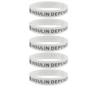 Max Petals 5 PACK TYPE 1 DIABETIC Medical Alert ID Silicone Bracelet Wristbands ADULT SIZE (8 Inches), M, Silicone, no gemstone