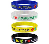 Max Petals - I Love Someone with Autism - Silicone Wristbands (4 Pack), Rubber, na