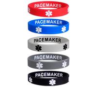 Max Petals PACEMAKER Discreet Medical Alert ID Silicone Bracelets Wristbands 5 Pack, 8 inch, Rubber, not_applicable