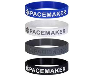 Max Petals PACEMAKER Medical Alert ID Silicone Bracelet Wristbands 4 Pack