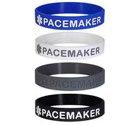 Max Petals PACEMAKER Medical Alert ID Silicone Bracelet Wristbands 4 Pack, One Size, Rubber