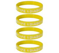 Max Petals TYPE 1 DIABETIC INSULIN DEPENDENT Medical Alert ID Silicone Bracelet Wristbands Pastels 4 Pack, One Size, Rubber, no gemstone