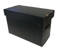Max Protection Comic Book Storage Boxes - Short Cardboard Black Case for 150-175 Comic Books - Double Thickness Design - Premium Stackable Book Box for Silver Age & Modern Comics (Pack of 10)