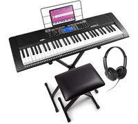 MAX Rhapsody 61-Key Electric Keyboard for Beginners - Complete Music Package with MIDI, Stand, Mic, 6 Months Lessons, Ideal Beginner Electronic Piano for Learning & Performance