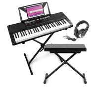 MAX Rhapsody54 Electronic Music Keyboard with Stand, Stool & Headphones, 54-Key Keyboard, Perfect Electronic Keyboard for Beginners, Includes 6 Months Lessons