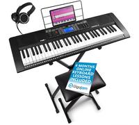 MAX Rhapsody61 Electronic Music Keyboard Package - 61 Key Beginner Electric Keyboard with Built-In Speakers, Adjustable Stand, Stool & 6-Month Lessons Included