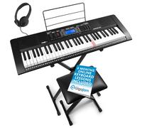 MAX Rhapsody 61-Key Electric Keyboard for Beginners - Complete Music Package with MIDI, Stand, Mic, 6 Months Lessons, Ideal Beginner Electronic Piano for Learning & Performance