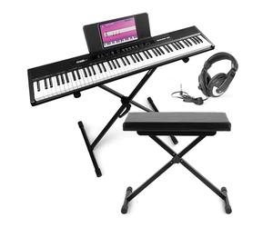 MAX RhapsodyDP88 88 Key Digital Piano with Weighted Keys, Stand, Dual Speaker System, Teaching Features & Effects, Electric Keyboard for Beginners and Experienced Players