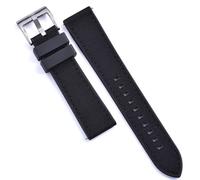 Max Sailcloth Watch Strap with FKM Rubber Backside and Quick Release Replacement Band, Choice of Colour Size (22mm, Black Black)