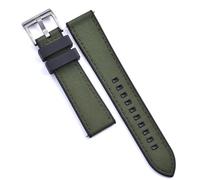 Max Sailcloth Watch Strap with FKM Rubber Backside and Quick Release Replacement Band, Choice of Colour Size (22mm, Black Green)