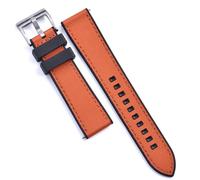 Max Sailcloth Watch Strap with FKM Rubber Backside and Quick Release Replacement Band, Choice of Colour Size (20mm, Black Orange)