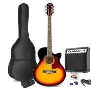Max SHOWKIT Beginner Electric Acoustic Guitar Starter Kit, Sunburst, Amp | 40W amplifier, built-in LED tuner & EQ, gig bag, tuner, 6-month online lessons