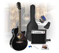Max ShowKit Electro-Acoustic Guitar Pack, Full Size with 40 Watt Combo Amplifier, Steel String Set, Gig Bag, Strap, Picks and Digital Tuner Beginners