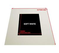 MAX Size - 80x60cm - Pack of 1 - Photo/Picture MOUNTS - Custom Made to Order - Bevel Cut (Soft White)
