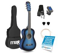MAX SoloArt Junior 1/4 Size Acoustic Guitar for Beginners - Nylon String Classical Children's Guitar, Ideal First Musical Instrument, Gentle on Fingers, Blue Finish