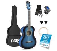 MAX SoloArt Classic Acoustic Guitar with Accessories- Junior 3/4 Size Blue