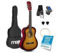 MAX SoloArt Classic Acoustic Guitar with Accessories- Junior 3/4 Size Sunburst