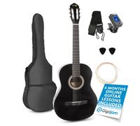 Max SoloArt Classical Acoustic Guitar Starter Kit - Full Size Beginner Guitars Bundle for Students & Adults with Accessories and 6-Month Lessons, Black