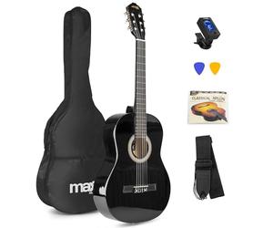 Max SoloArt Classical Acoustic Guitar Starter Kit - Full Size Beginner Guitars Bundle for Students & Adults with Accessories and 6-Month Lessons, Black