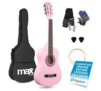 Max SoloArt Junior 1/4 Kids Acoustic Guitar Set with Tuner, Bag and Strap - Pink