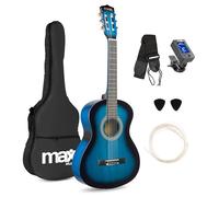 MAX SoloArt Junior Acoustic Guitar 3/4 Size Beginner Classical Nylon String Guitar in Blue - Ideal Musical Instrument for Children Learners & Young Players (Ages 7-12)