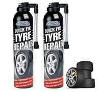 MAX SOLUTIONS 2 x Tyre Puncture Fix Repair Emergency Inflate Weald Spray for Car Van & Motorcycle Fix in 2 Min